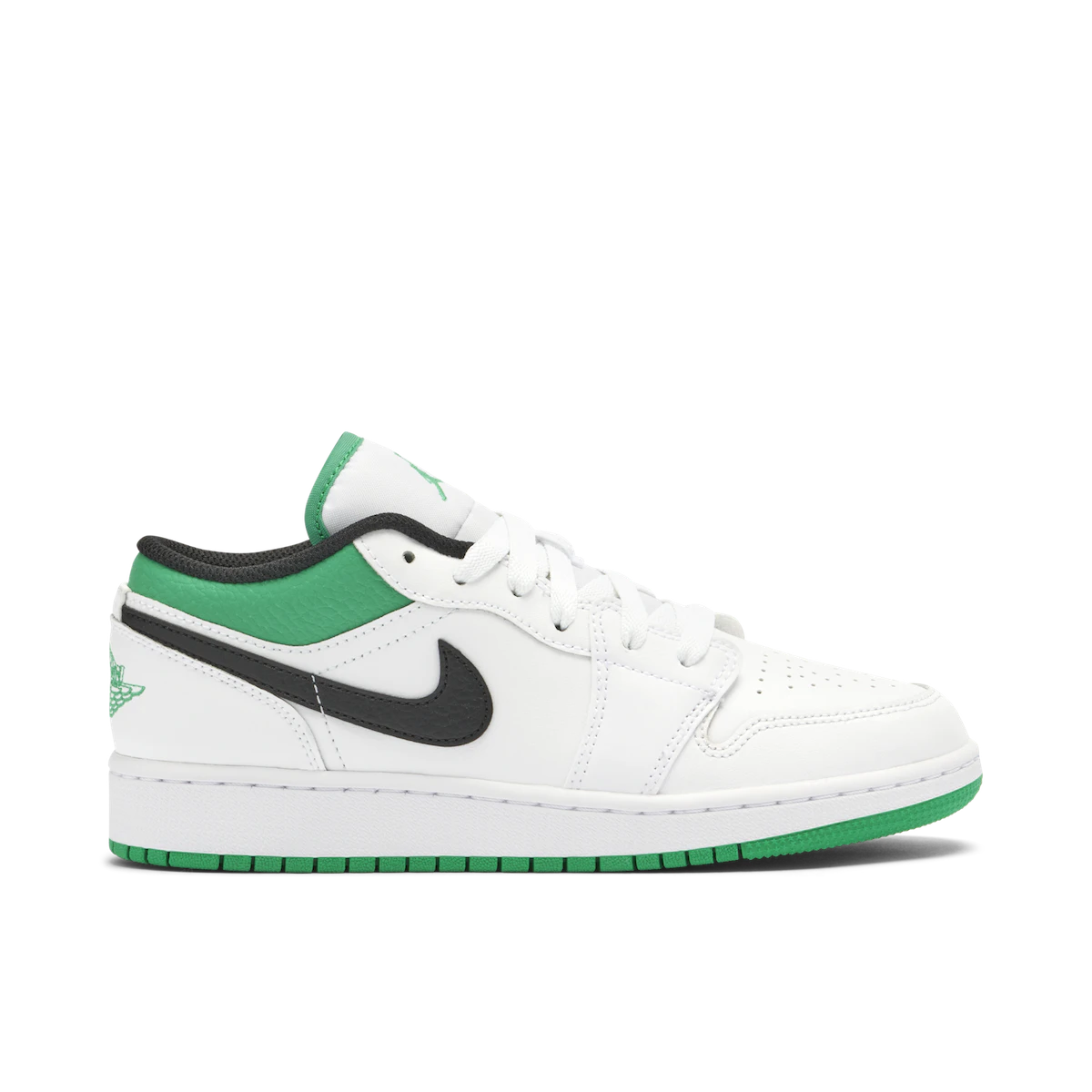 Air Jordan 1 Low White Lucky Green GS