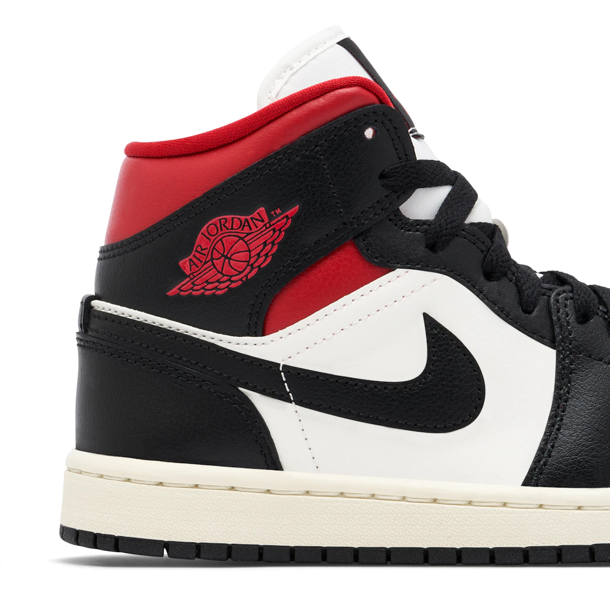 Nike Air Jordan 1 Mid Black Sail Gym Red