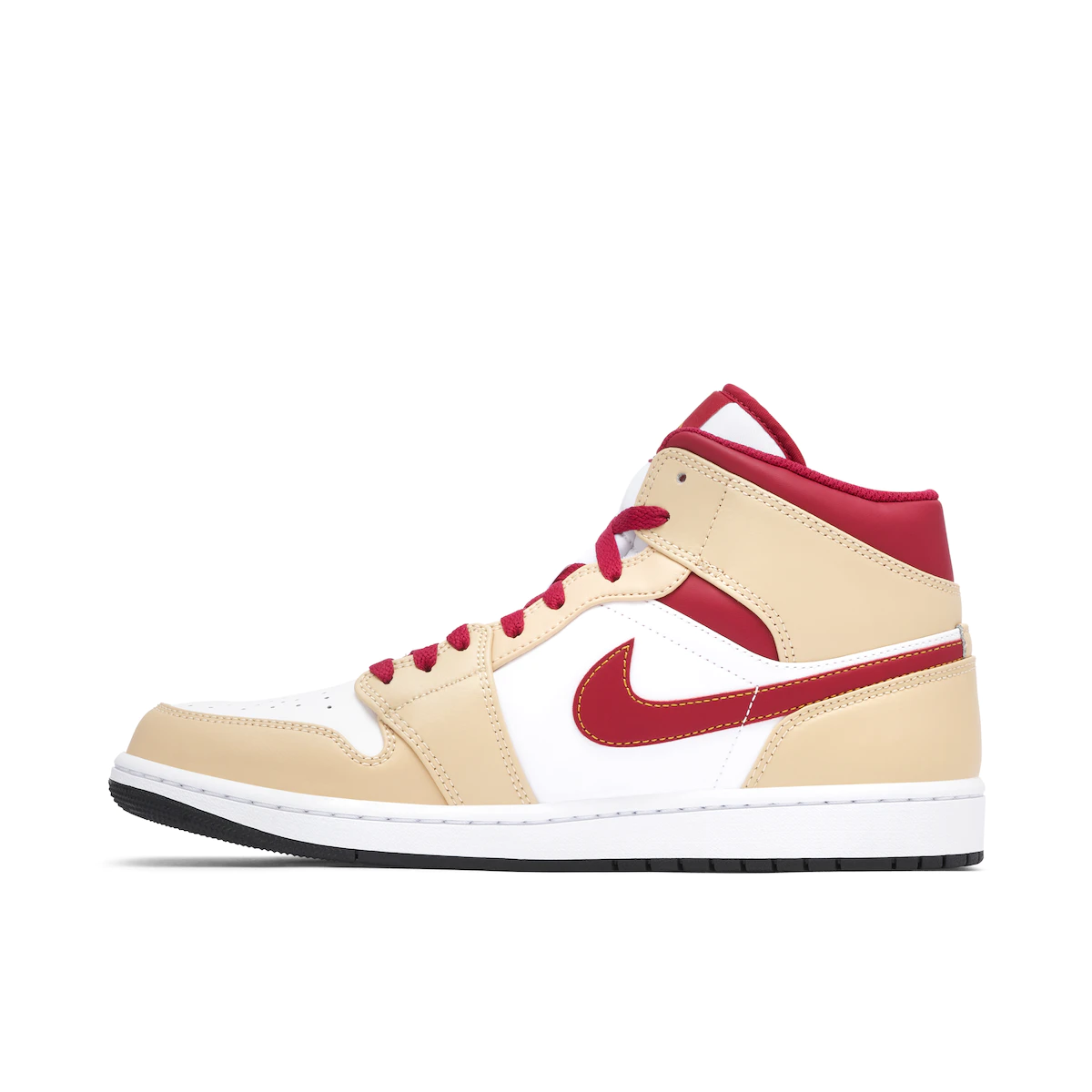 Nike Air Jordan 1 Mid Light Curry Cardinal Red