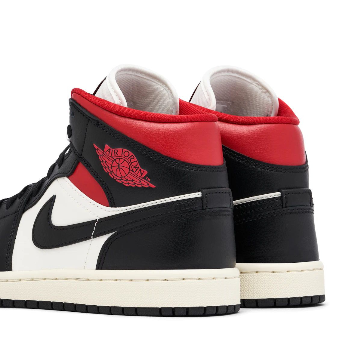 Nike Air Jordan 1 Mid Black Sail Gym Red