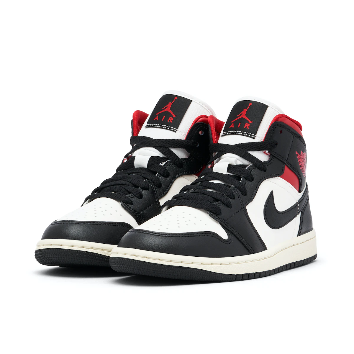 Nike Air Jordan 1 Mid Black Sail Gym Red