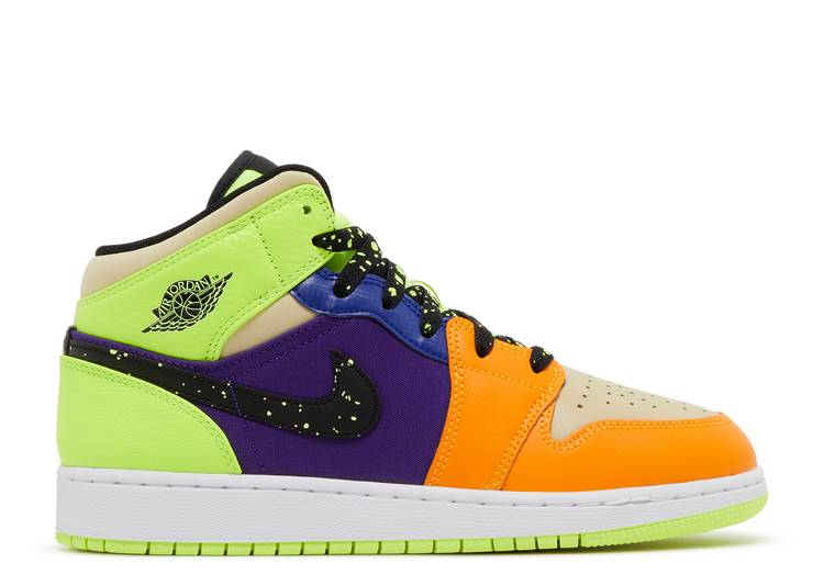 Nike Air Jordan 1 Mid SE Volt Vivid Orange (GS)