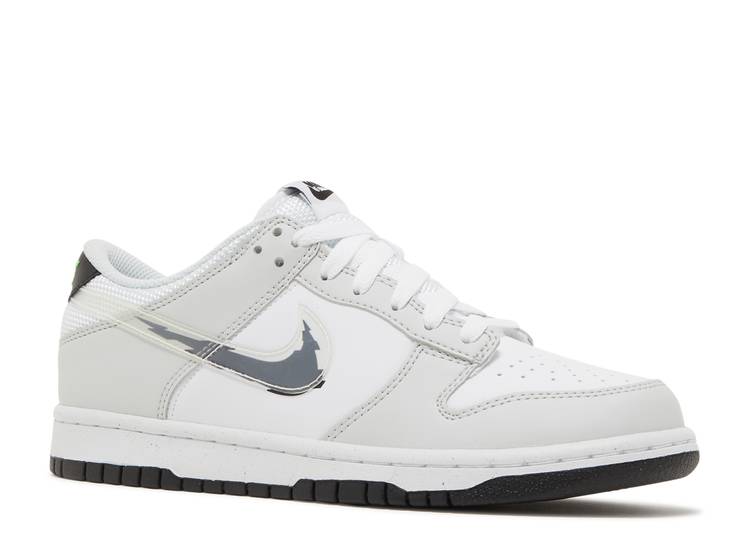 Nike Dunk Low Glitch Swoosh White Grey (GS)