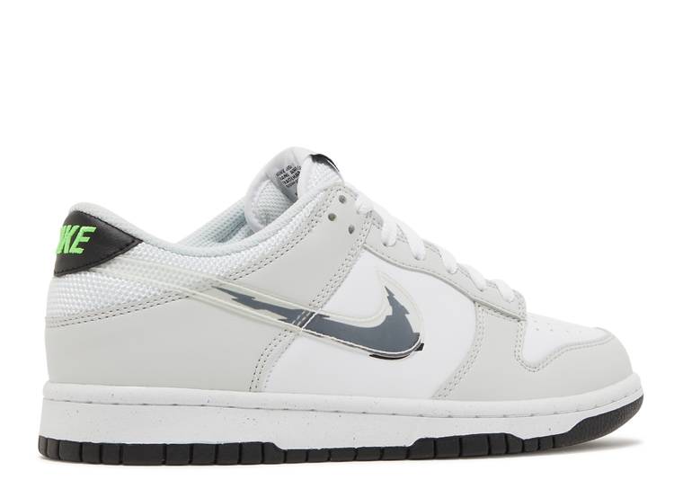 Nike Dunk Low Glitch Swoosh White Grey (GS)